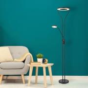 Globo Ebro LED-uplight-golvlampa med LED-läslampa, dimbar