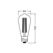 OSRAM LED Vintage 1906 Edison, grå, E27, 11 W, 818, dimbar