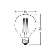 OSRAM LED Vintage 1906, G80, E27, 7,2 W, guld, 2 400 K, dim.