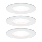 Paulmann 3 spot Nova rund, IP44, dimbar, vit