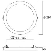 Sylvania Start LED-downlight 5in1 Ø 29cm 23W