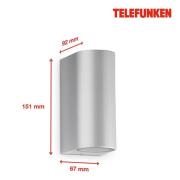 Telefunken Carpi LED-utomhusvägglampa, silver