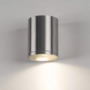 SLV Rox utomhusvägglampa, borstad aluminium, aluminium, Ø 12,5 cm