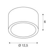 SLV Rox taklampa, borstad aluminium, aluminium, Ø 12,5 cm