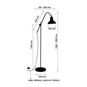 Busch Golvlampa Winston, skärm svart/vit