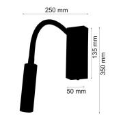 Busch Rocco LED-vägglampa, matt nickel Flexarm röd