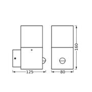 LEDVANCE Endura Classic Figo Square vägglampa för utomhusbruk, sensor