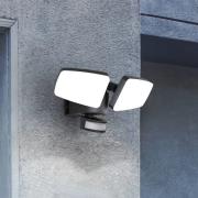 Heitronic LED-utomhusvägglampa Duplex, 2 lampor, hörnmontering