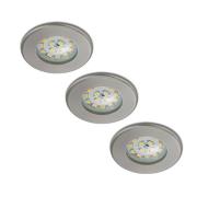 Briloner 3-pack LED-inbyggnadsspot Nikas IP44 nickel