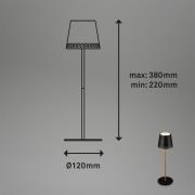 Briloner Kiki LED-bordslampa, svart/guld, IP44, 3.000K