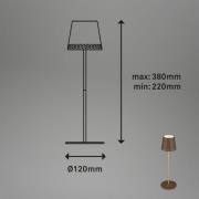 Briloner Kiki LED-bordslampa, brun/guld, IP44, 3.000K
