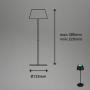 Briloner LED-bordslampa Kiki med uppladdningsbart batteri RGBW, svart