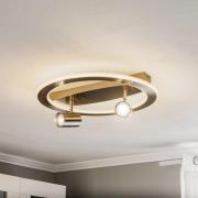 Lindby LED-taklampa Berisha, 2 lampor + LED, nickel