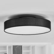 Lindby LED-taklampa Saira, Ø 40 cm, svart, textil
