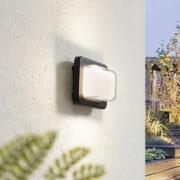 Lindby LED-utomhusvägglampa Sibara, antracit, kantig, IP54
