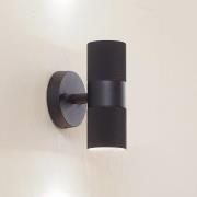 Lindby utomhusvägglampa Jovane, svart, aluminium, 2 lampor
