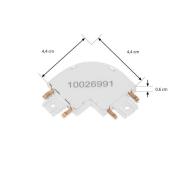 Lindby L-kontakt Lumaro, vit, 90°, rundad, set om 2