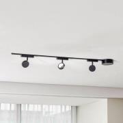 Lindby Skensystem 48V Lumaro, spot, 3 lampor, svart, Ø 7,3 cm