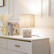 Lucande bordslampa Thalorin, 36,5 cm, svart/vit, keramik