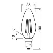 OSRAM LED-filamentlampa E14 1,2W 4000K 255lm