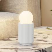 Lindby bordslampa Nielson, vit, skärmhöjd 8,5 cm, gips