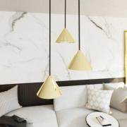 EMIBIG LIGHTING Hänglampa Elit, 3 lampor, Ø 20 cm, svart/guld, metall