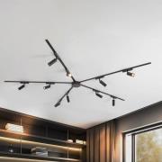 Lindby Skensystem 48V Lumaro, spots, 10 lampor, svart, Ø 4 cm