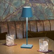 Sigor Nuindie LED uppladdningsbar bordslampa, USB-C, blå, IP54, dimbar