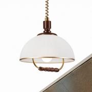 Lamkur Lighting Hänglampa Ilsa, vit/guld, Ø 30 cm, justerbar i höjdled