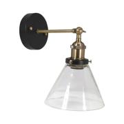 PR Home Lambda vägglampa, mässing/klar, Ø 18 cm, glas