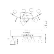 NOWA GmbH LED-takspotlight Loxy, svart, 6 lampor