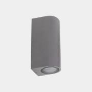 LEDS-C4 LED-utomhusvägglampa Bob Double, grå, bredd 7 cm, aluminium