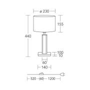 HerzBlut bordslampa Karl K, rund, trä, vit, 44 cm, E27