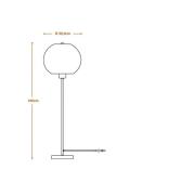 LEDVANCE golvlampa Ball höjd 116 cm, brun, wellpapp, E27