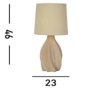 Searchlight Twist bordslampa, beige, höjd 46 cm, textil/keramik