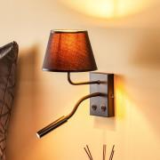 Luminex Vägglampa Soho, konisk, läslampa svart/guld