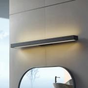 Lucande LED-spegellampa Zafira, svart, aluminium, 90 cm, IP44