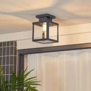 Lindby utomhustaklampa Mandus, svart, stål, 22 cm