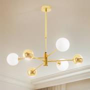 Jupiter Hänglampa Moka, guldfärgad, glas, 6 lampor, G9, GU10