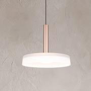 Trio Lighting Celeste LED-hänglampa, vit/brun, Ø 22 cm, glas, dimbar