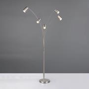 Trio Lighting Marley golvlampa, nickel, höjd 200 cm, 5 lampor, metall