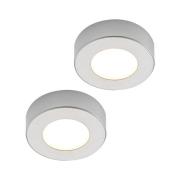 Prios LED-taklampa Edwina, silver, 12 cm, set om 2