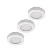 Prios LED-taklampa Edwina, silver, 18 cm, set om 3