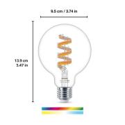 WiZ G95 LED-filamentlampa glob WiFi E27 6,3W RGBW