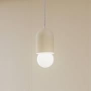 Lindby pendellampa Nielson, Ø 11 cm, beige, gips