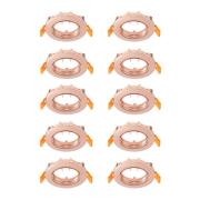 Prios takinbyggnadslampa Fibur, koppar, zink, Ø8,2 cm, 10 st