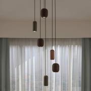 Lucande hänglampa Narion, svart/färgglad, 6 lampor