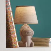 ONLI Bordslampa Monkey, brun, keramik, 28 cm hög, E14