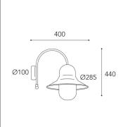 Moretti Luce Utomhusvägglampa Campanula 2091 antik mässing djup 40 cm ...