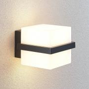 Lindby LED-utomhusvägglampa Auron, kubformad